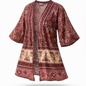 Knox Rose Boho-Chic  Kimono Jacket S/XS